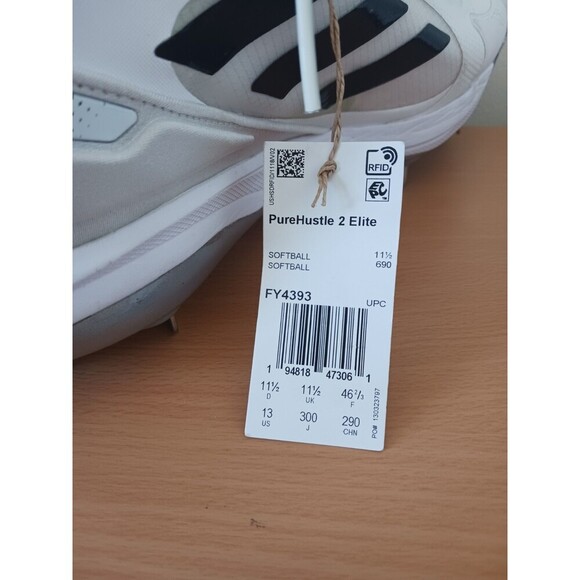 Adidas Pure Hustle 2 Elite Womens Softball Metal Cleats White Black FY4393 Sz 13 - Picture 6 of 10